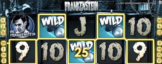 Frankenstein en videoslot med spridande wilds och chans till free spins